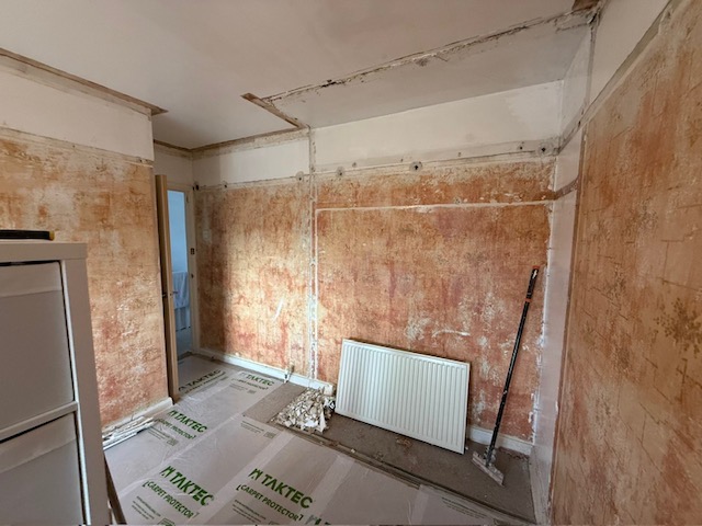 Stripped Walls Re-Skim before