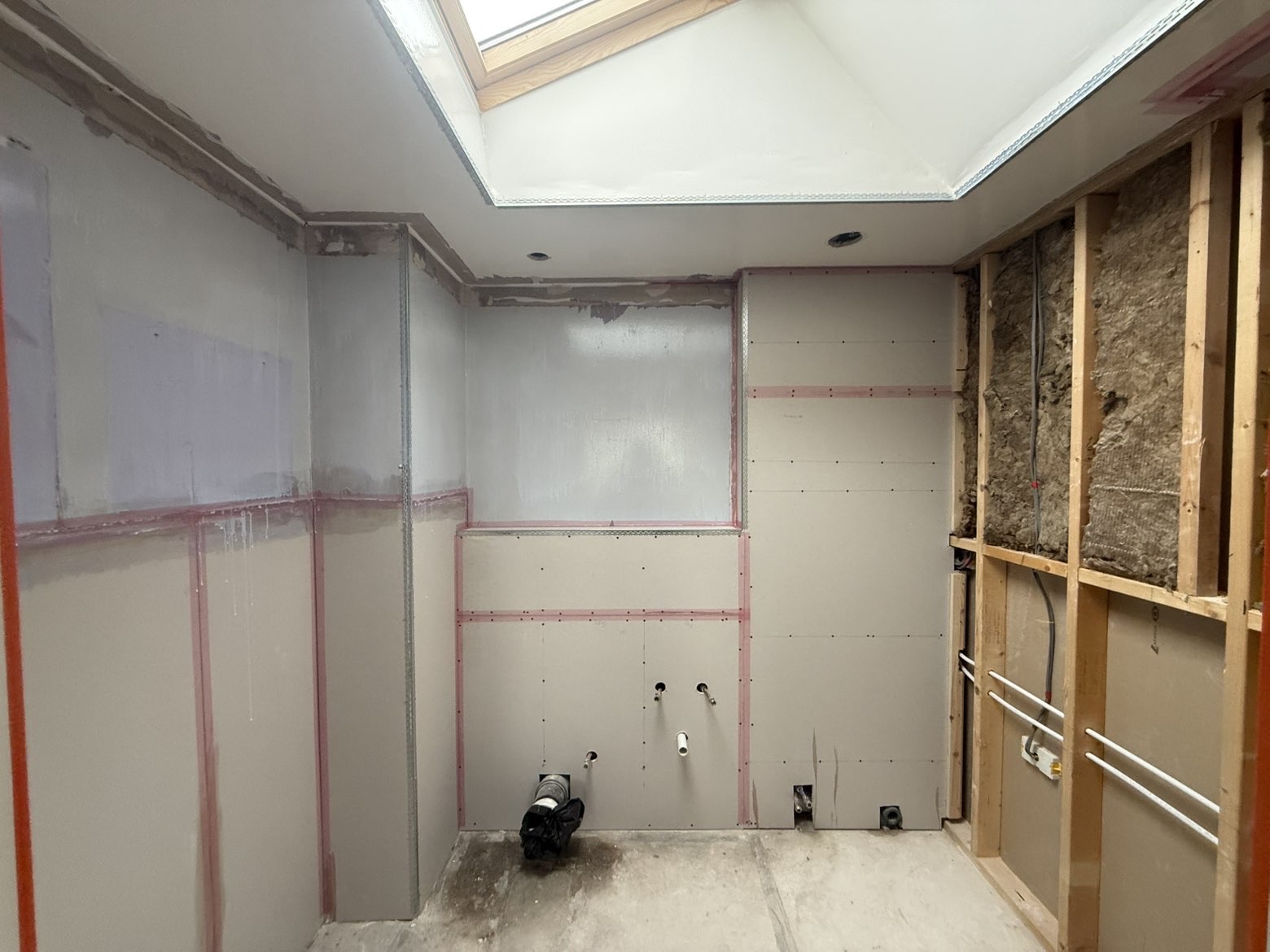 Bathroom Boarded & Skimmed before